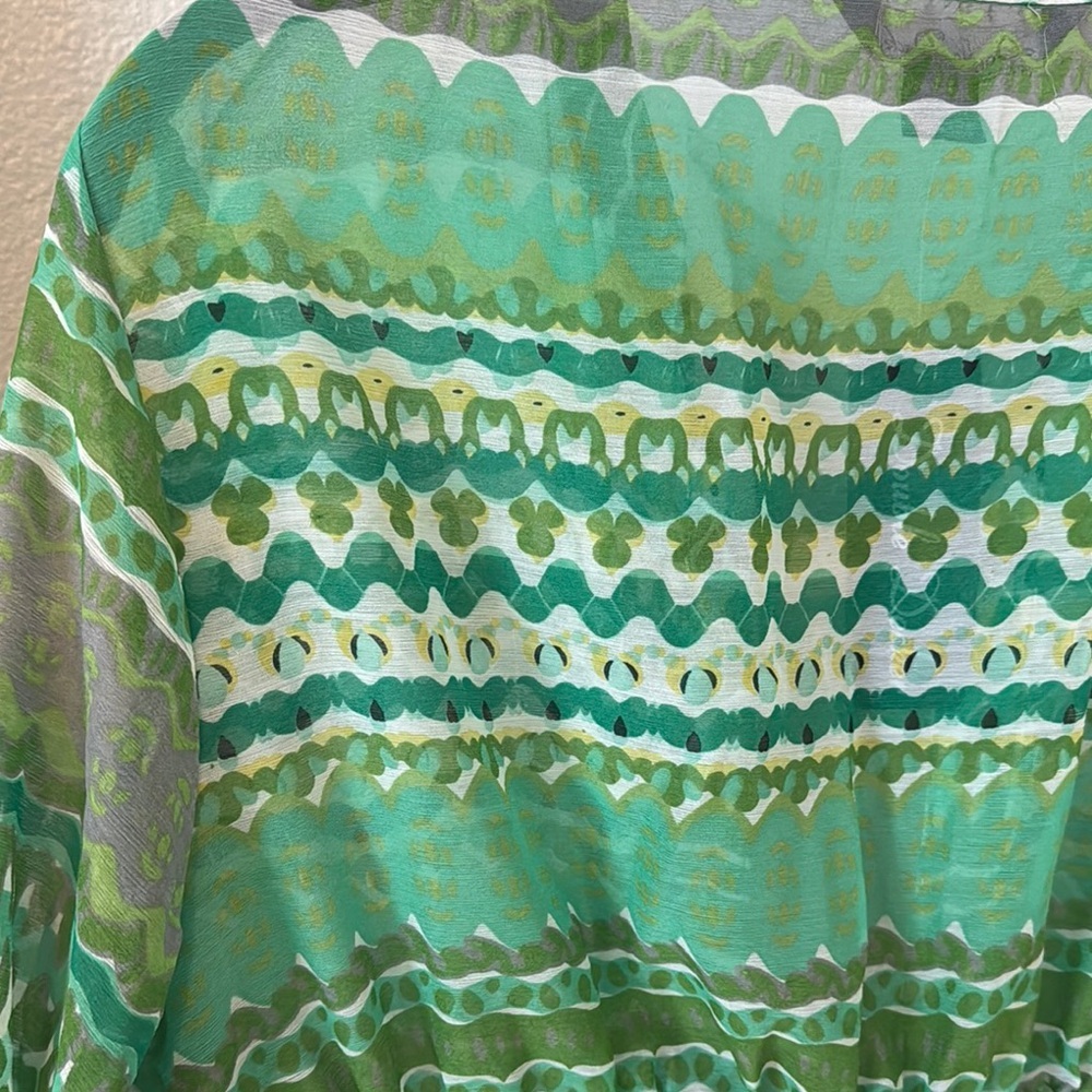 Lulu-B Green Long Sleeve Bishop Dress for Casual Resort Wear - Picture 4 of 5